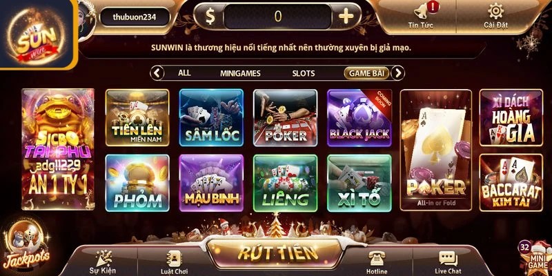 Game bài đổi thưởng Sunwin cung cấp một loạt trò chơi phong phú và lôi cuốn