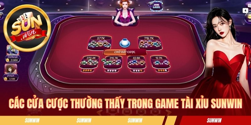 Các cửa cược thường thấy trong game tài xỉu SUNWIN